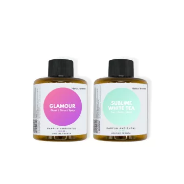 Set Glamour & Sublime White Tea 130ml - Difuzor Modern